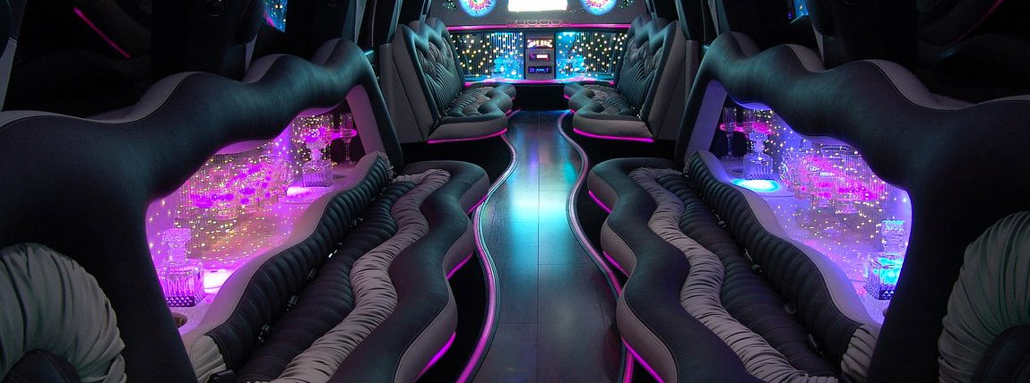 US Bargain Limo Super luxury party bus interior for NYC hire